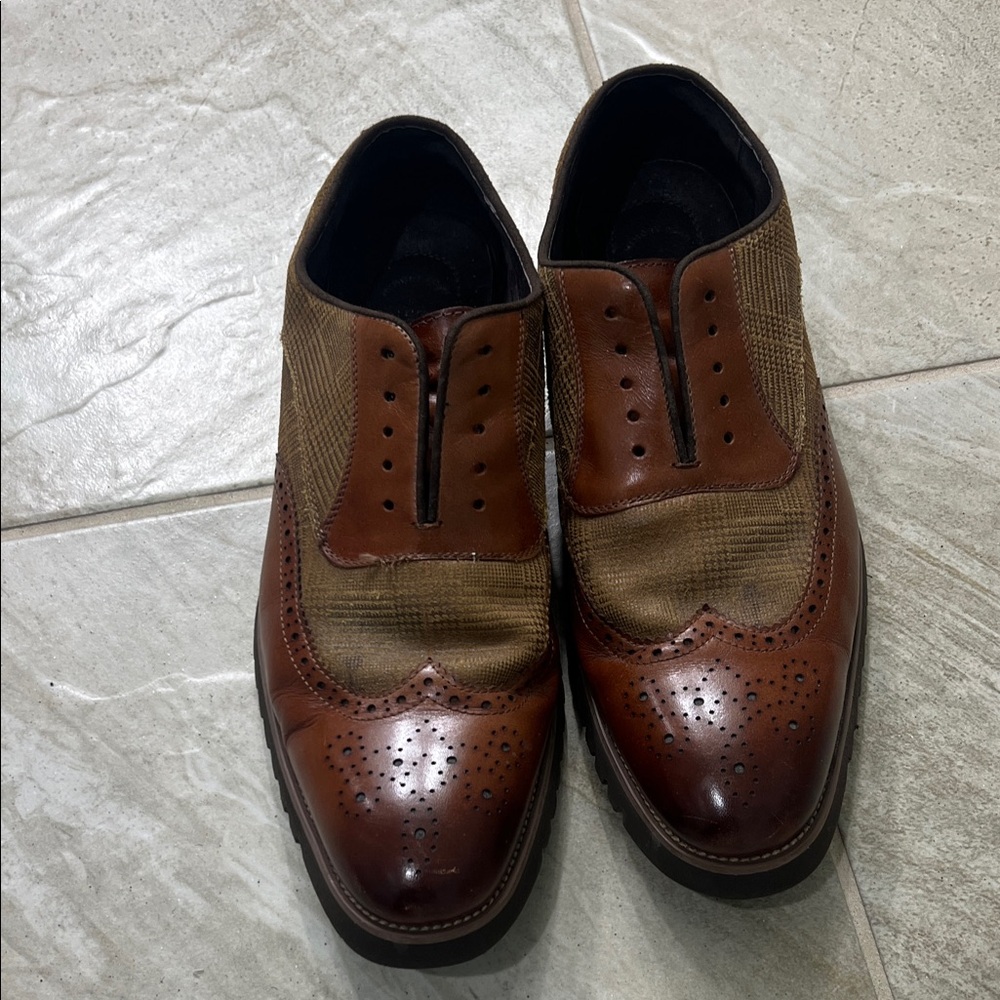 Stacy Adams Brown and Tan Wingtip Oxfords